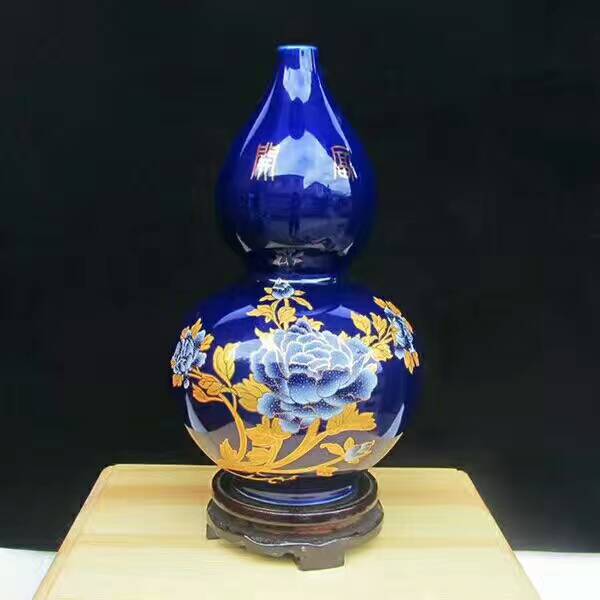 景德镇霁蓝釉黑釉花瓶