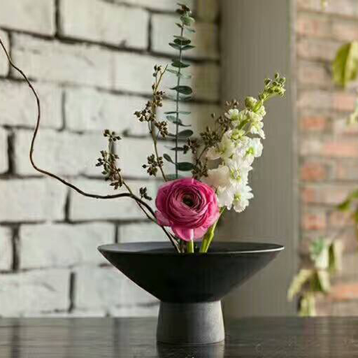 日式禅意茶道小原流插花花盘